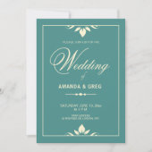 Eenvoudige Elegant Wedding Invitations Kaart (Voorkant)