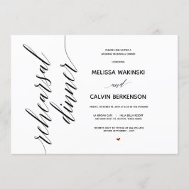 Eenvoudige Elegant Wedding Rehearsal Dinner card Kaart