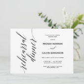 Eenvoudige Elegant Wedding Rehearsal Dinner card Kaart (Staand voorkant)