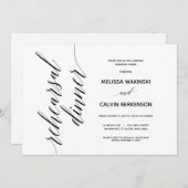 Eenvoudige Elegant Wedding Rehearsal Dinner card Kaart (Voorkant / Achterkant)
