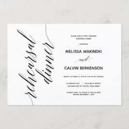 Eenvoudige Elegant Wedding Rehearsal Dinner card Kaart