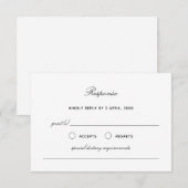 Eenvoudige Elegant Wedding Response Kaart RSVP (Voorkant / Achterkant)