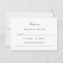 Eenvoudige Elegant Wedding Response Kaart RSVP