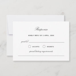 Eenvoudige Elegant Wedding Response Kaart RSVP