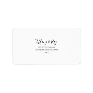 Eenvoudige Elegant Wedding RSVP-Adresetiketten Etiket