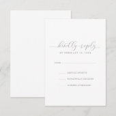 Eenvoudige Elegant Wedding RSVP-kaart Kaart (Voorkant / Achterkant)