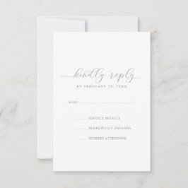 Eenvoudige Elegant Wedding RSVP-kaart Kaart
