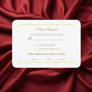 Eenvoudige Elegant Wedding RSVP-kaart RSVP Kaartje