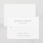 Eenvoudige Elegant Wedding RSVP-kaart RSVP Kaartje (Voorkant / Achterkant)