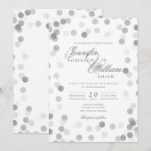 Eenvoudige Elegant Wedding Silver Confetti Kaart (Voorkant / Achterkant)