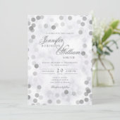 Eenvoudige Elegant Wedding Silver Confetti Marble Kaart (Staand voorkant)