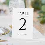 Eenvoudige Elegant Wedding Table Numbers Kaart<br><div class="desc">Eenvoudige,  Elegant Wedding Table Numbers (Zwart-wit) - Deze eenvoudige en elegante trouwlijstnummers zijn voorzien van een elegant serif script. Verander uw namen en voeg individueel aan uw kar toe.</div>