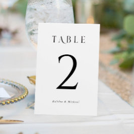 Eenvoudige Elegant Wedding Table Numbers Kaart
