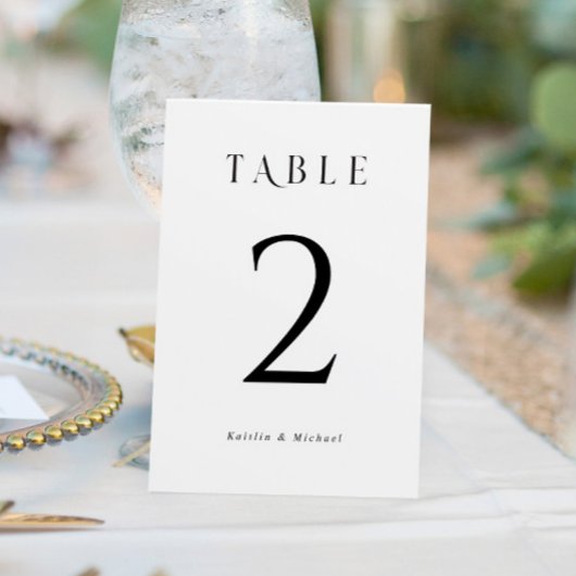 Eenvoudige Elegant Wedding Table Numbers Kaart
