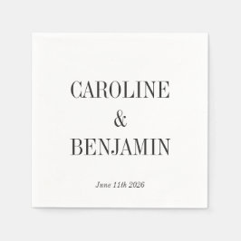 Eenvoudige Elegant White Background Custom Wedding Servet