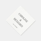 Eenvoudige Elegant White Background Custom Wedding Servet (Hoek)