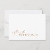 Eenvoudige Elegant White Bridesmaid proposal Kaart (Voorkant)