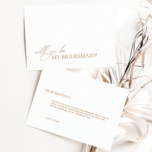 Eenvoudige Elegant White Bridesmaid proposal Kaart