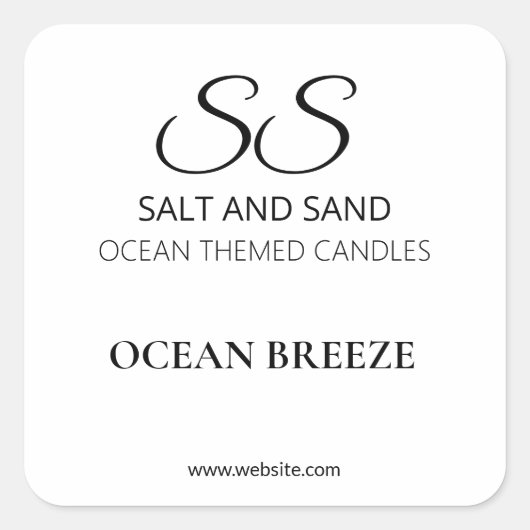Eenvoudige Elegant White Candle Product Labels (Voorkant)