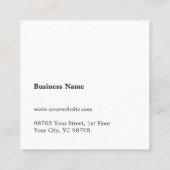 Eenvoudige Elegant White Consultant Vierkante Visitekaartje (Achterkant)