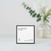 Eenvoudige Elegant White Dark Grey Hair Appointmen Afsprakenkaartje (Staand voorkant)