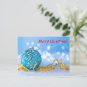 Eenvoudige Elegant White Decor Red Ball Merry Kers Feestdagenkaart (Staand voorkant)