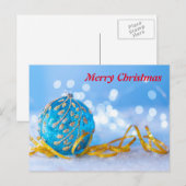 Eenvoudige Elegant White Decor Red Ball Merry Kers Feestdagenkaart (Voorkant / Achterkant)