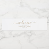 Eenvoudige Elegant White en Gold Weddenschap Water Waterfles Etiket (Enkel label)