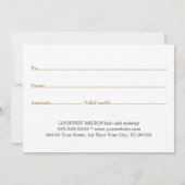 Eenvoudige Elegant White Faux Gold Beauty (Achterkant)