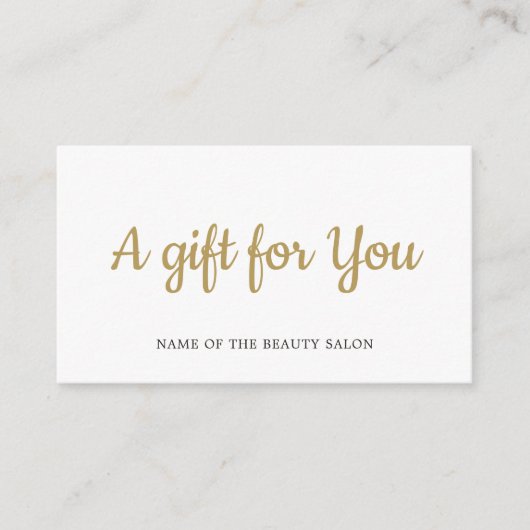 Eenvoudige Elegant White Faux Gold Beauty-kaartje Advieskaart (Voorkant)