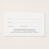 Eenvoudige Elegant White Faux Gold Beauty-kaartje Visitekaartje (Achterkant)