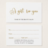 Eenvoudige Elegant White Faux Gold Beauty-kaartje Visitekaartje (Voorkant /achterkant)