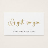 Eenvoudige Elegant White Faux Gold Beauty-kaartje Visitekaartje (Voorkant)