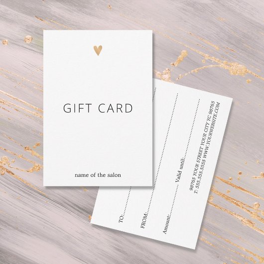 Eenvoudige Elegant White Faux Gold Heart Beauty