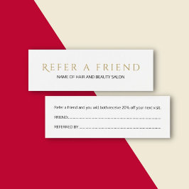 Eenvoudige Elegant White Faux Gold Referral-Kaart Mini Visitekaartjes