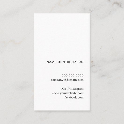 Eenvoudige Elegant White Gold Beauty Afsprakenkaartje (Achterkant)