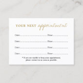Eenvoudige Elegant White Gold Beauty-Benoemingskaa Afsprakenkaartje (Voorkant)