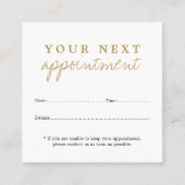 Eenvoudige Elegant White Gold Beauty-Benoemingskaa Afsprakenkaartje (Voorkant)