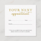 Eenvoudige Elegant White Gold Beauty-Benoemingskaa Informatiekaartje (Voorkant)