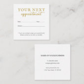 Eenvoudige Elegant White Gold Beauty-Benoemingskaa Informatiekaartje (Voorkant / Achterkant)