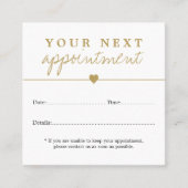 Eenvoudige Elegant White Gold Heart Beauty-benoemi Afsprakenkaartje (Voorkant)