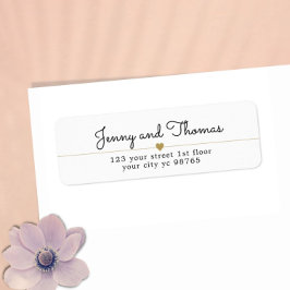 Eenvoudige Elegant White Gold Heart Line Weddensch Etiket