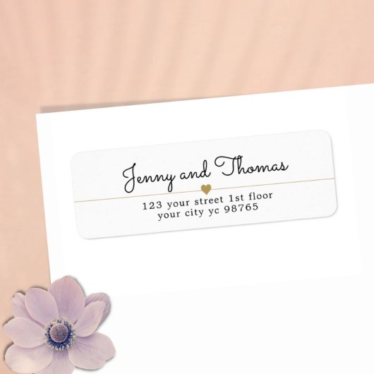 Eenvoudige Elegant White Gold Heart Line Weddensch Etiket