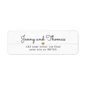 Eenvoudige Elegant White Gold Heart Line Weddensch Etiket (Voorkant)