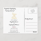 Eenvoudige Elegant White Gold Wedding Save the Dat Briefkaart (Achterkant)
