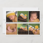 Eenvoudige Elegant White Grey Cross Baby Photo Col Aankondiging (Achterkant)