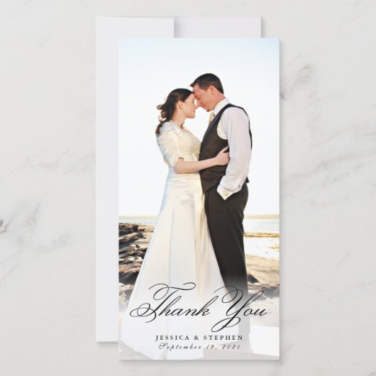 Eenvoudige Elegant White Hartelijk dank 8x4-fotoka Bedankkaart (Voorkant)