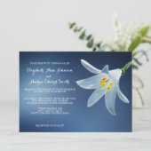 Eenvoudige Elegant White Lily Wedding Kaart (Staand voorkant)