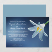 Eenvoudige Elegant White Lily Wedding Kaart (Voorkant / Achterkant)