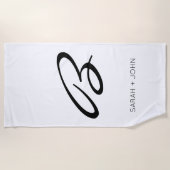 Eenvoudige Elegant White Monogram Name Aangepast Strandlaken (Voorkant)